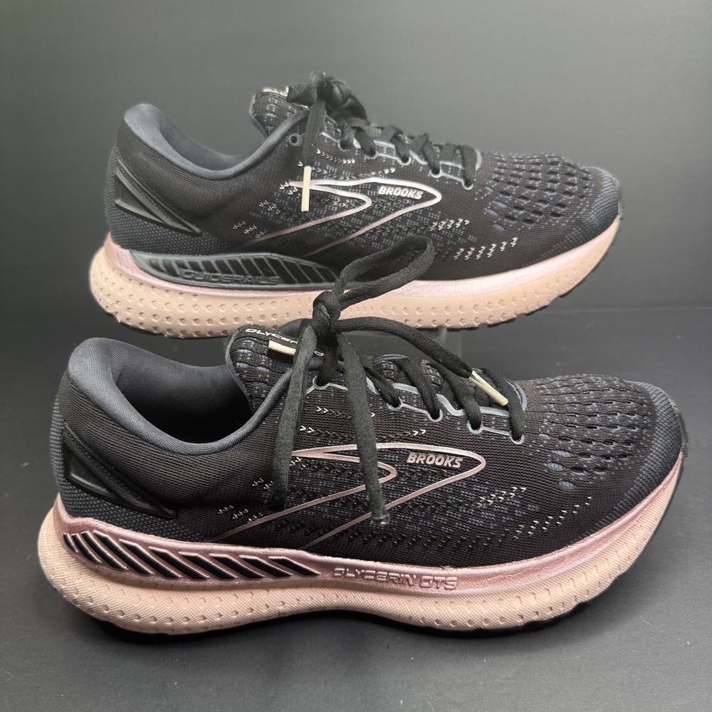 Brooks Glycerin GTS 19 Womens Running Shoes Black Rose Gold 1203441B074 Size 9 - Picture 2 of 7